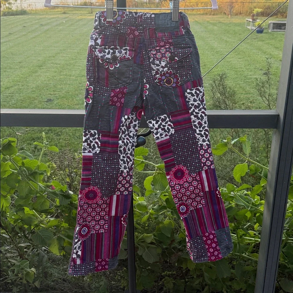 The Children’s Place sz 7 purple/pink/gray Adjustable Patchwork Pants